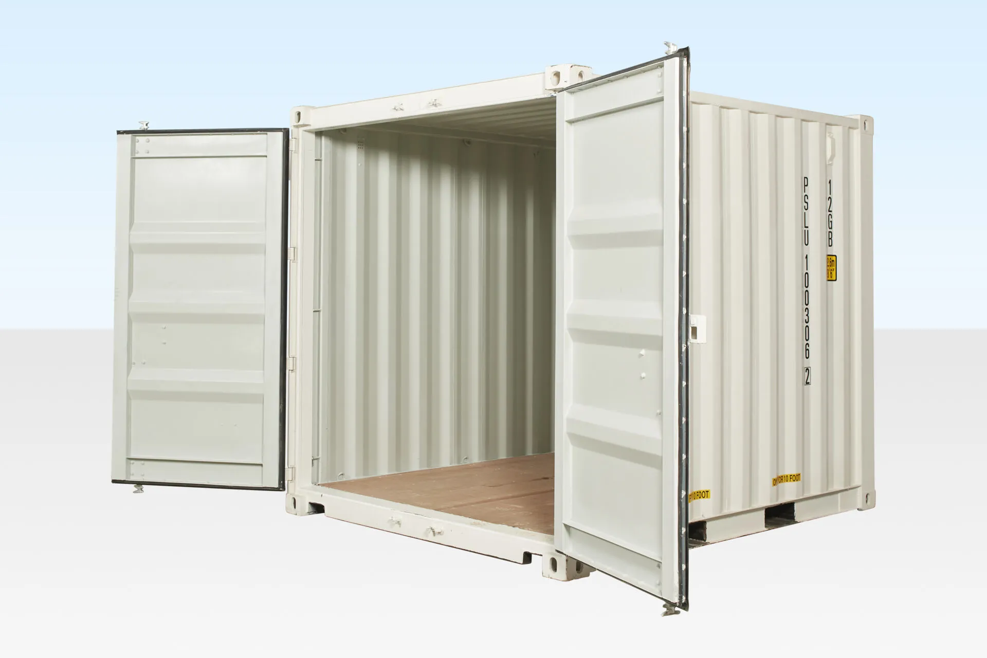 10Ft X 8Ft Shipping Container (One Trip) – White view 2