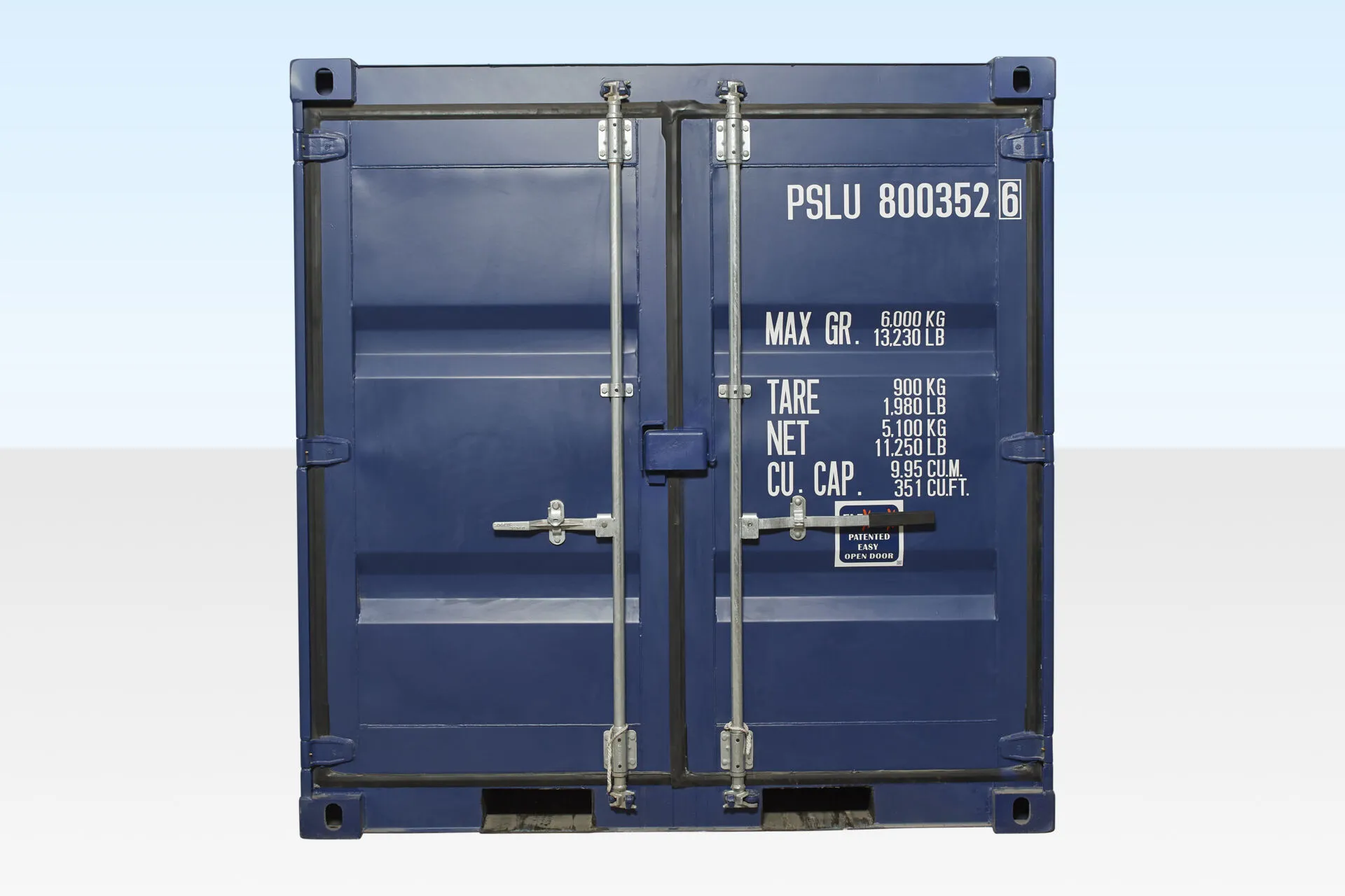 8Ft One Trip Shipping Container (Blue) view 3